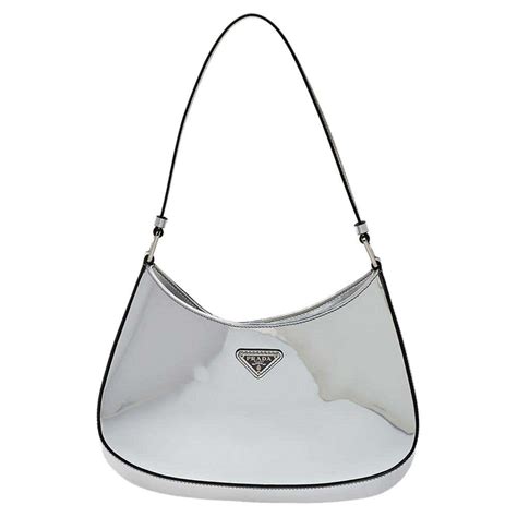 silver prada bag